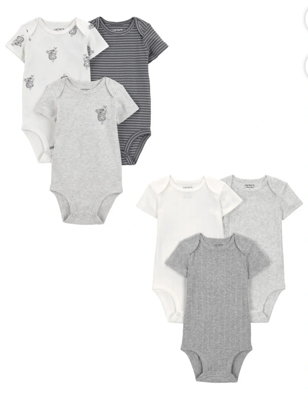 Carter's Child of Mine Baby Bodysuits, 6-Pack, Sizes Preemie newborn